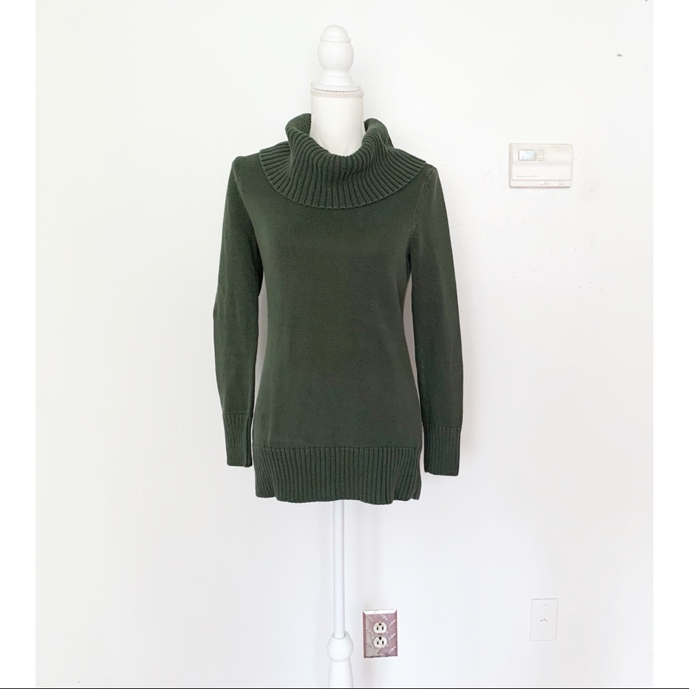 Praia Green Turtleneck Long Sleeve Sweater Tunic Size Small